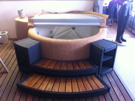 Newport Stepper aus Holz - Umrandung für Rundpools – Bild 2