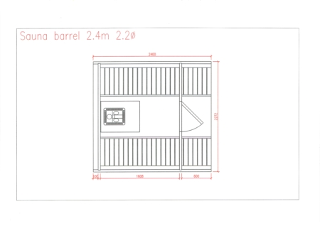 Saunafass 240 cm lang – Bild 4