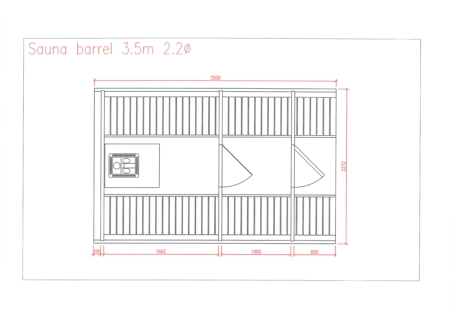 Saunafass 350 cm lang – Bild 3