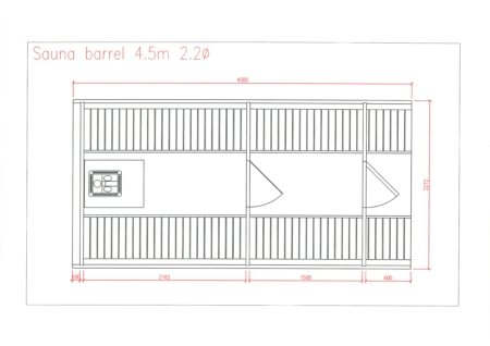 Saunafass 450 cm lang – Bild 2