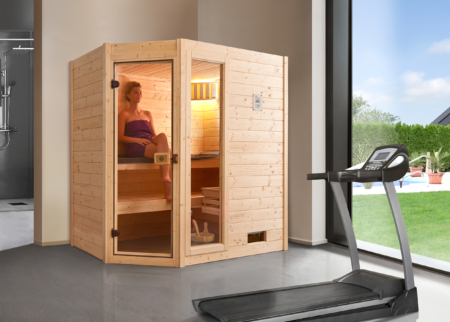 weka Massivholz-Sauna "Valida" Eckeinstieg