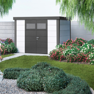 Qualität und Eleganz vereint. Telluria mit 20 Jahen Garantie. Gartenhaus aus Metall kaufen