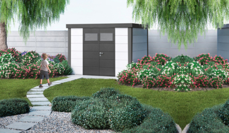 Qualität und Eleganz vereint. Telluria mit 20 Jahen Garantie. Gartenhaus aus Metall kaufen