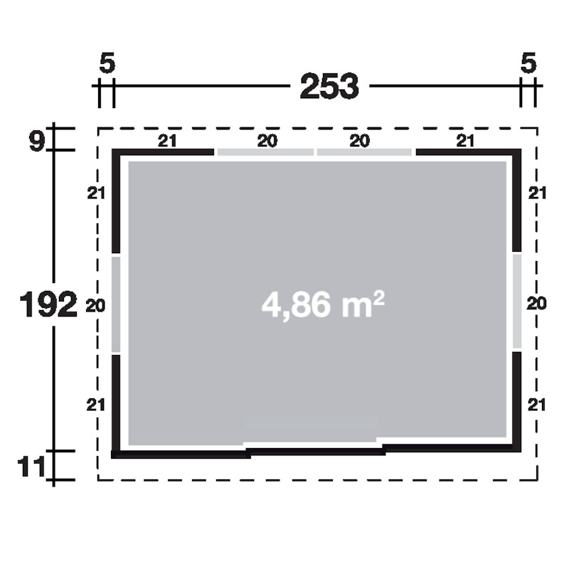 WOLFF Metallhaus Narja 2519 (253 x 192 cm) - Sonderegger Wellness