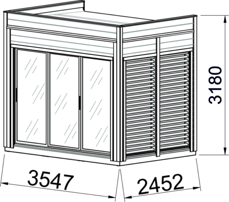 2 x 3 Modulares Saunahaus Isoliert – Bild 3