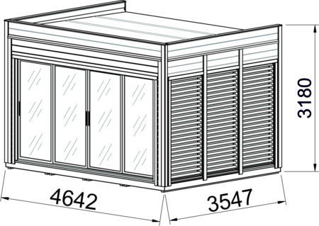3 x 4 Modulares Saunahaus Isoliert – Bild 2