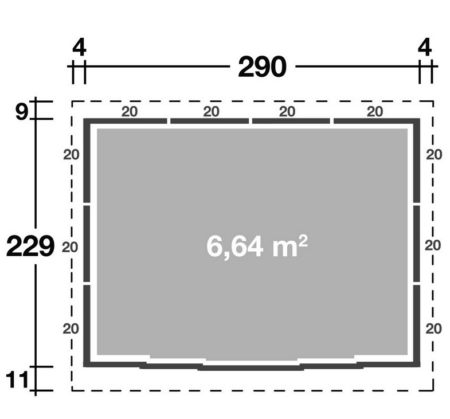 WOLFF Metallhaus Odina 2923 (290 x 229 cm) – Bild 2
