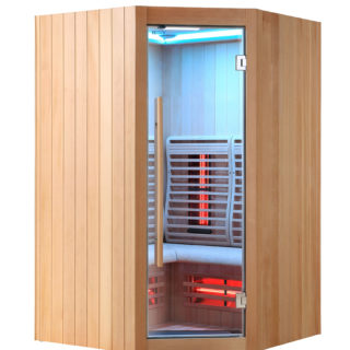 Edles und Platzsparenes Design. Das Eckmodell von Nordstern. Infrarotsauna kaufen Schweiz