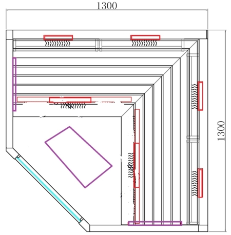 Infra-Well Grösse 3 (130 x 130 cm) Eckmodell – Bild 2