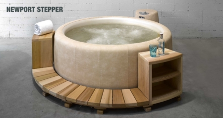 Newport Stepper aus Holz - Umrandung für Rundpools