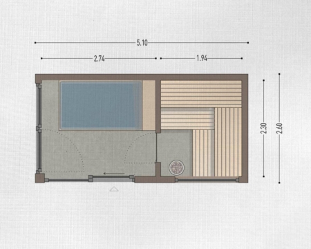 Saunahaus Modul L (510 x 260 cm) – Bild 2