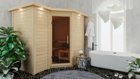 Holma 2318 - 40 mm Massivholzsauna (181 x 223 cm)
