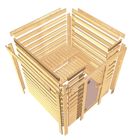 Holma 2318 - 40 mm Massivholzsauna (181 x 223 cm) – Bild 6