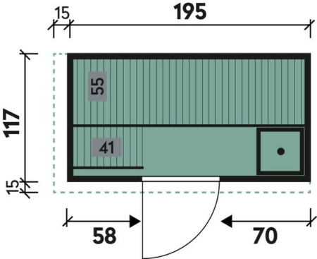 System Sauna - Aino 2012 - 68 mm (117 x 195 cm) – Bild 9