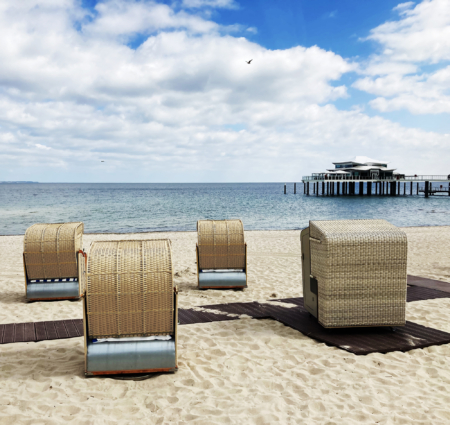 Strandkorbsauna am Strand von Sylt