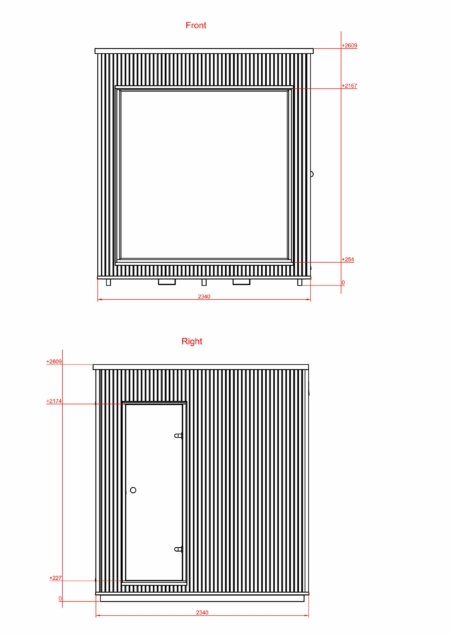 Luxury Modern Saunahaus 234 x 234 cm – Bild 8