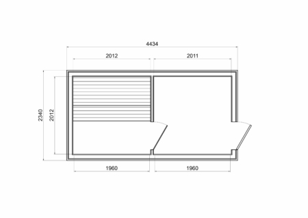 Luxury Modern Saunahaus mit Ruheraum 234 x 444 cm – Bild 4
