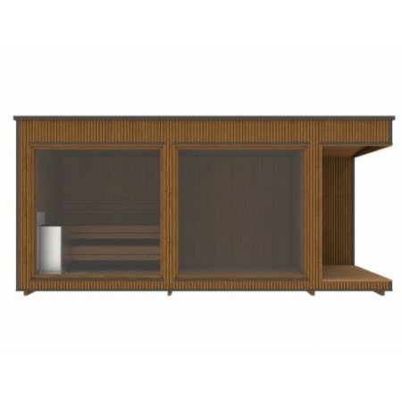 Luxury Modern Saunahaus 234 x 542 cm mit Ruheraum und Terrasse – Bild 2
