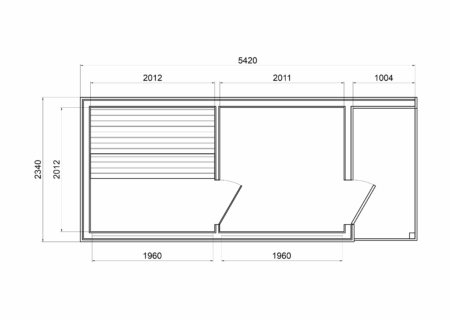Luxury Modern Saunahaus 234 x 542 cm mit Ruheraum und Terrasse – Bild 5