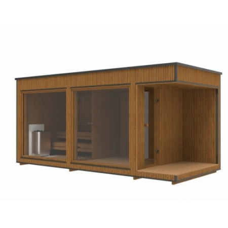 Luxury Modern Saunahaus 234 x 542 cm mit Ruheraum und Terrasse – Bild 3