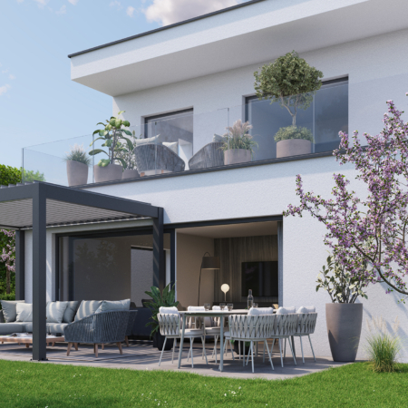Aluminium Pergola mit Lamellendach